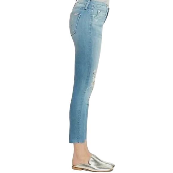 Hudson Midrise Tally Skinny Jeans Raw Hem Crop 28 - Excellent - Picture 2 of 16